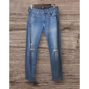 Paige Men’s Lennox Cartwright Destructed Light Wash Slim Fit Jeans Size 30